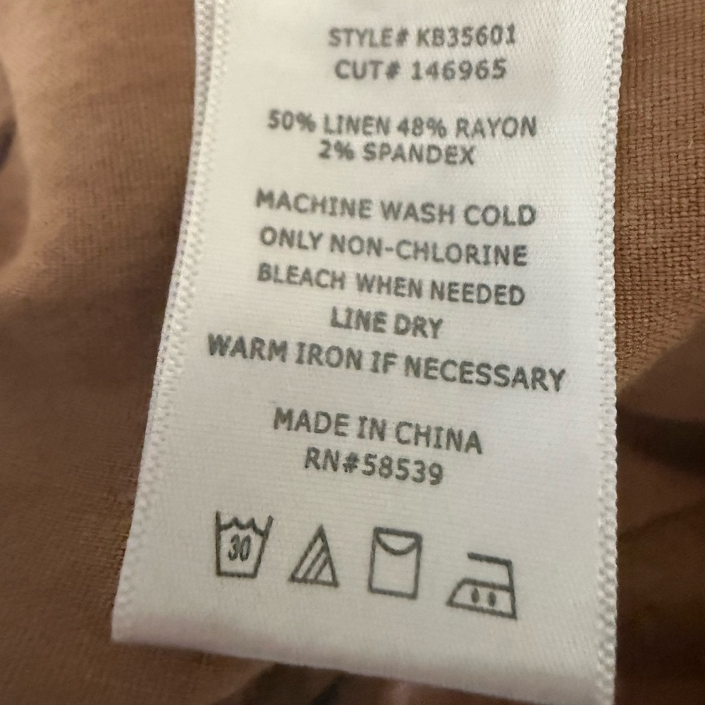 Kut from the Kloth light Brown linen blend cropped pants - Picture 9 of 9